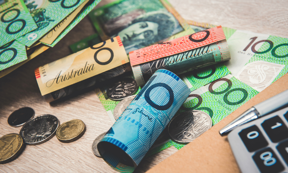 money australian cash stock image